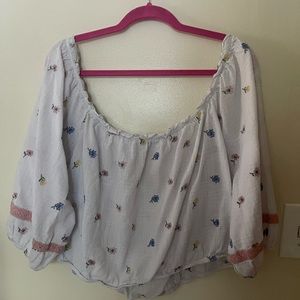 Forever 21 floral off shoulder crop top